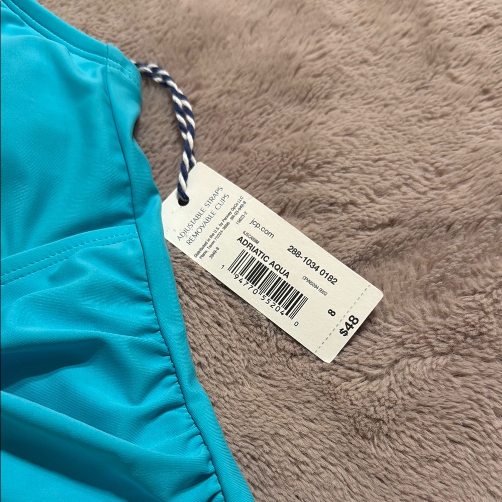 Blue Bikini with Adjustable Straps and V-Neck - Picture 2 of 4